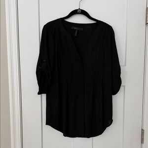 BCBGMaxAzria Black Button-Up Blouse